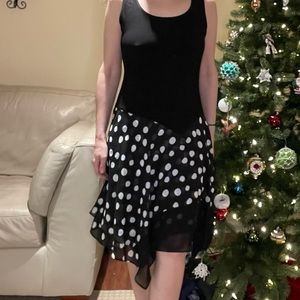 Black polka dot dress